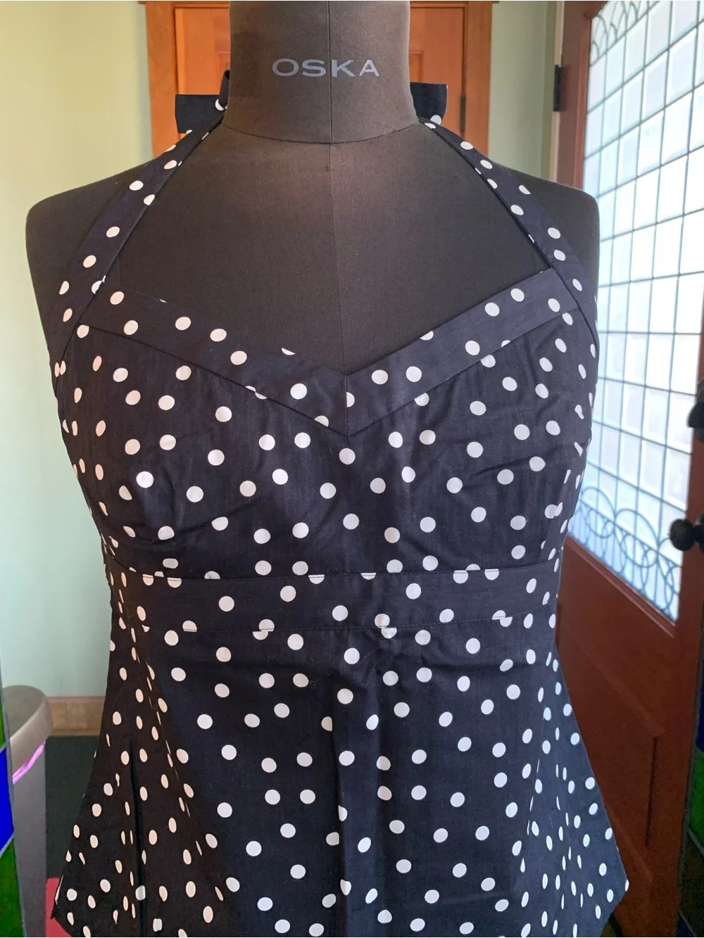 J CREW POLKA DOT HALTER TOP COTTON SALT DOT NAVY New With Tags Size 10